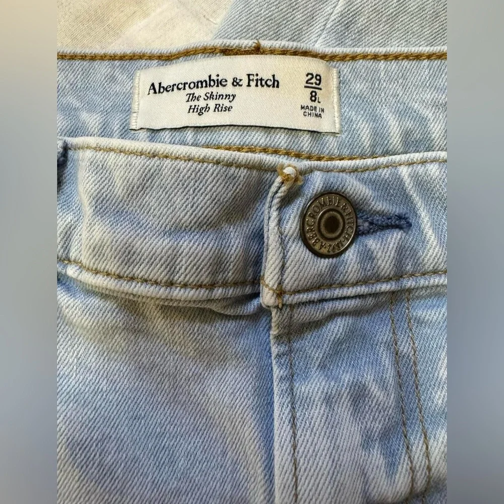 Abercrombie High Rise Skinny Seam Front Split Hem Jeans 29 8L